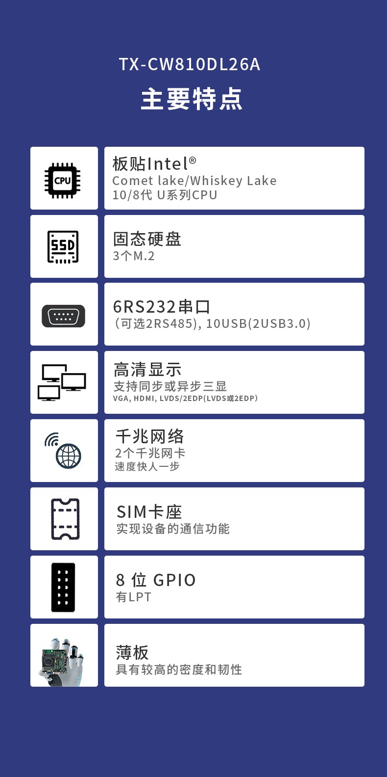 Mini ITX薄型工業(yè)主板 ITX-CW810DL26A